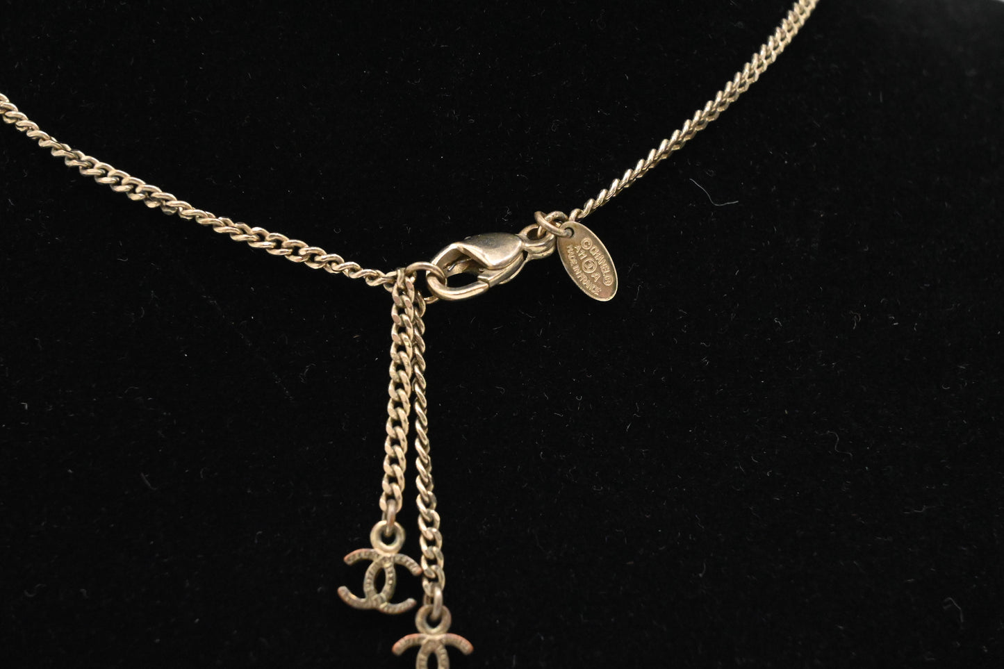 Chanel CC Logo Necklace with Leaves and Flowers