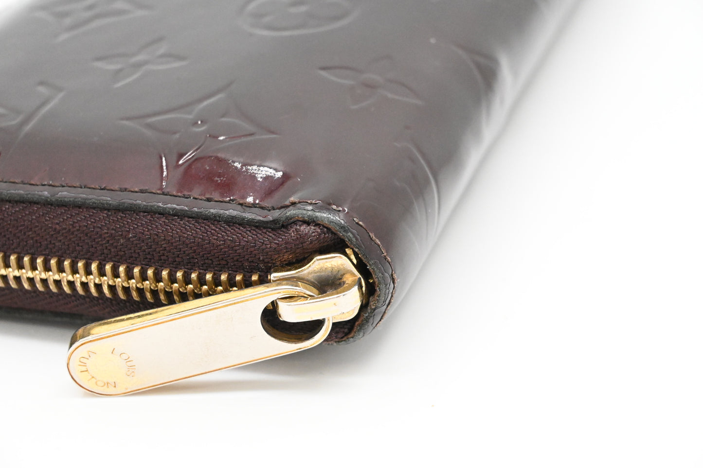 Louis Vuitton Long Zippy Wallet in Amarante Vernis Leather