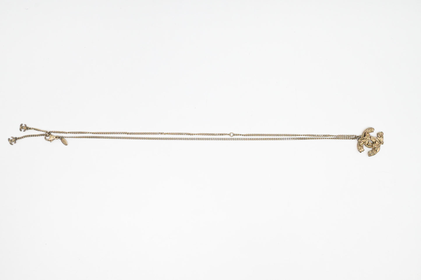 Chanel CC Logo Necklace with Leaves and Flowers