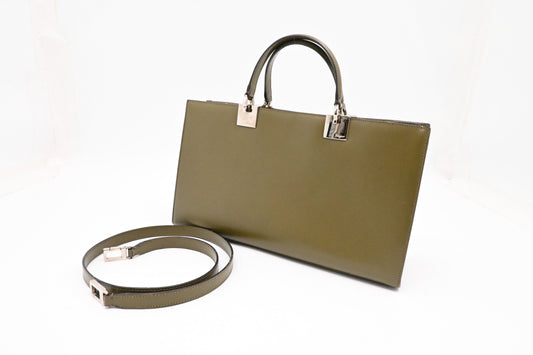 Ferragamo Handbag in Olive Green Leather