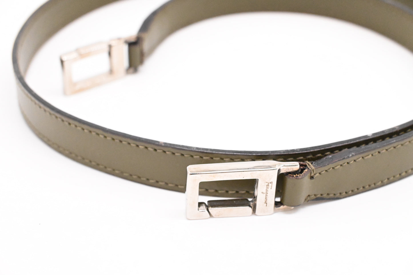 Ferragamo Handbag in Olive Green Leather