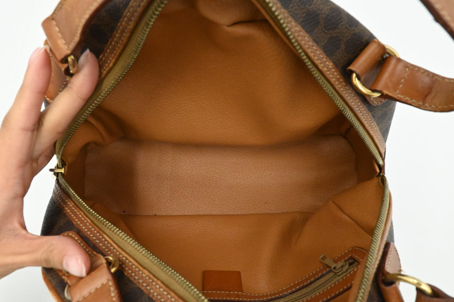 Celine Handbag in Brown Macadam Canvas