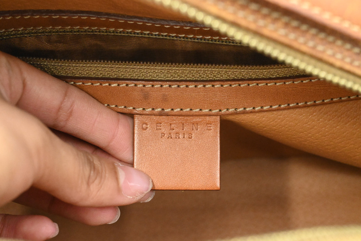 Celine Handbag in Brown Macadam Canvas