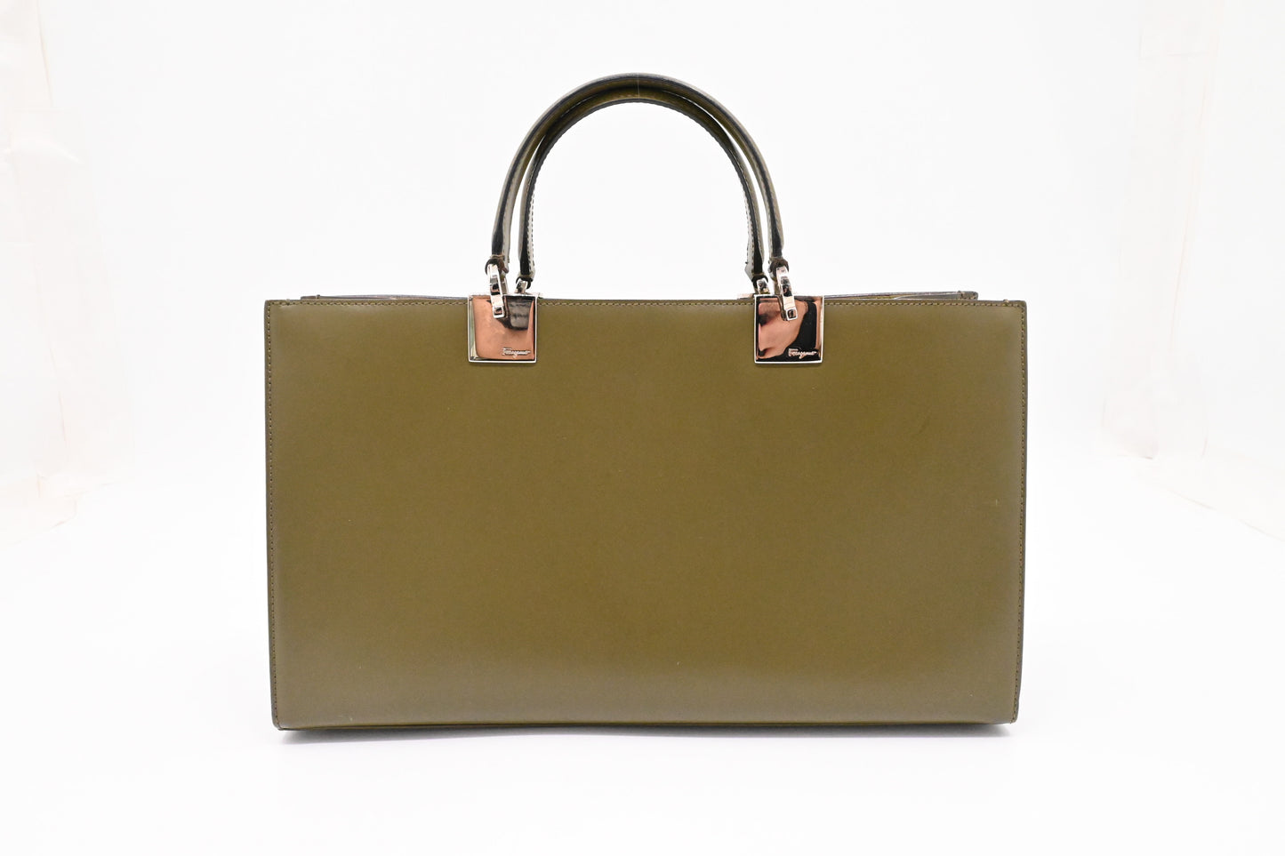 Ferragamo Handbag in Olive Green Leather