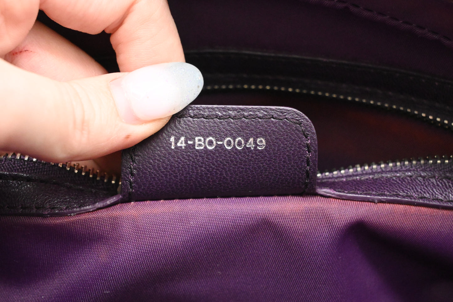 Dior Charming Lock in Purple Cannage Nylon