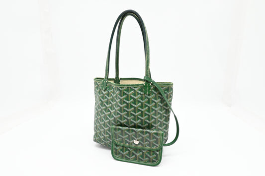 Goyard Junior Saint Louis in Green Goyardine Canvas