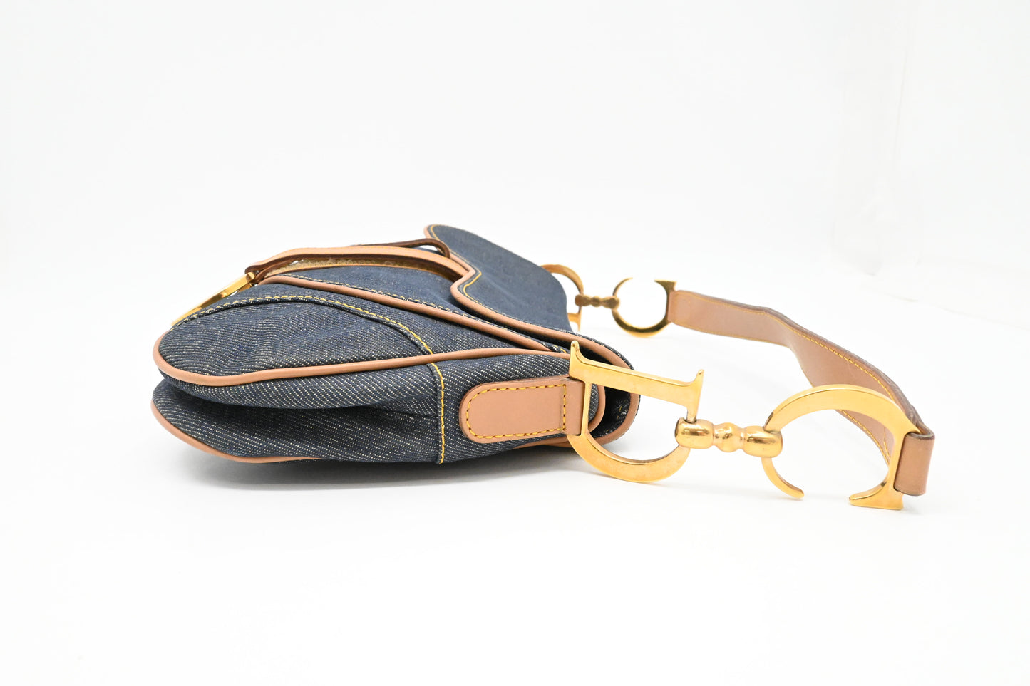 Dior Double Saddle Bag in Blue Denim Canvas