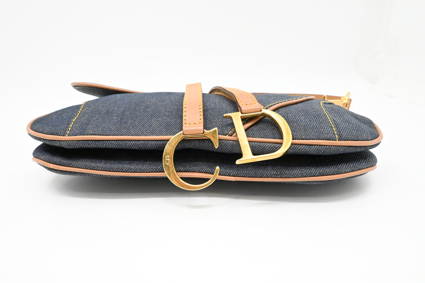 Dior Double Saddle Bag in Blue Denim Canvas