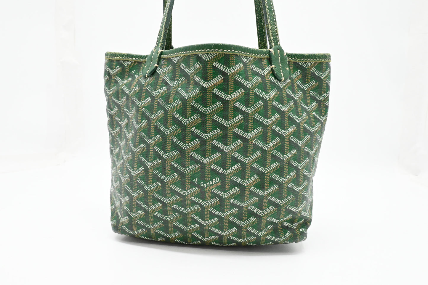 Goyard Junior Saint Louis in Green Goyardine Canvas