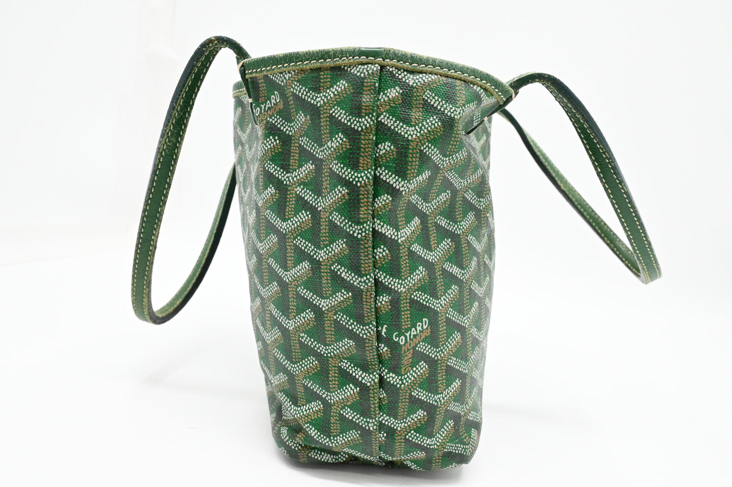 Goyard Junior Saint Louis in Green Goyardine Canvas