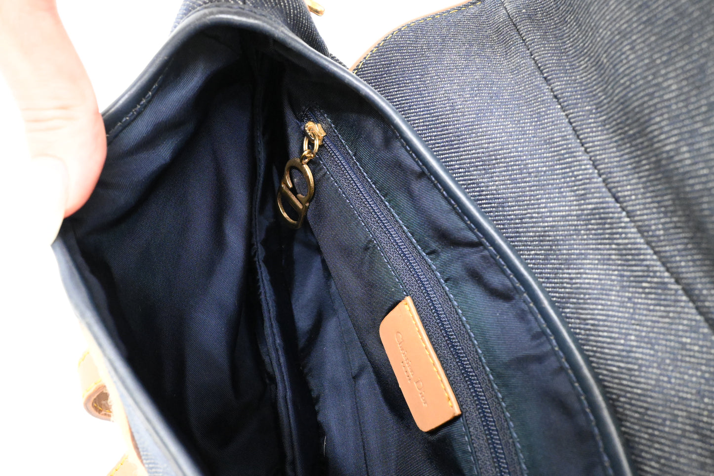 Dior Double Saddle Bag in Blue Denim Canvas