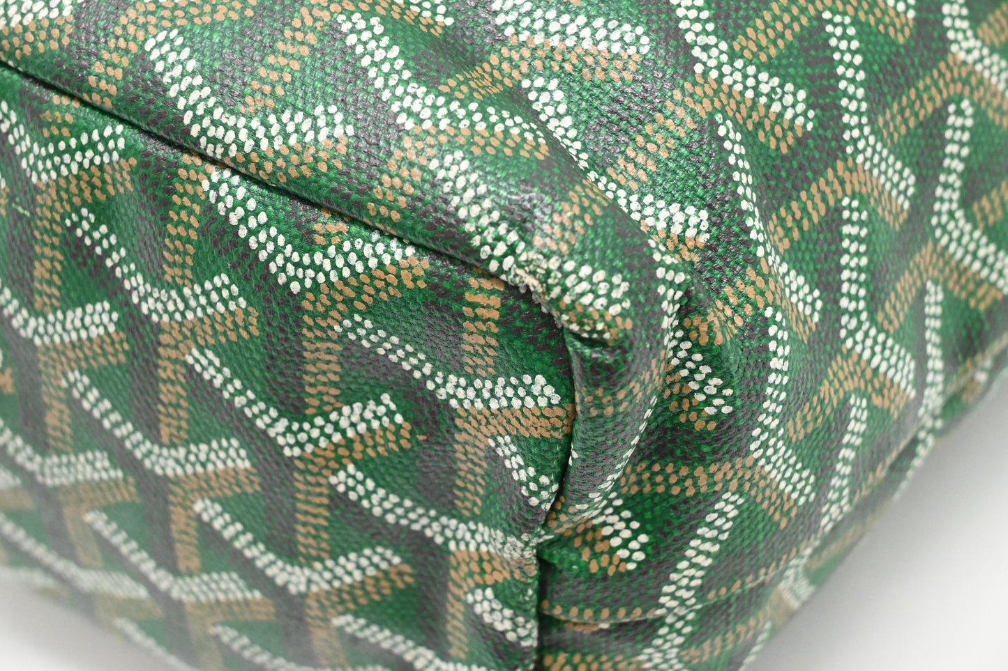 Goyard Junior Saint Louis in Green Goyardine Canvas