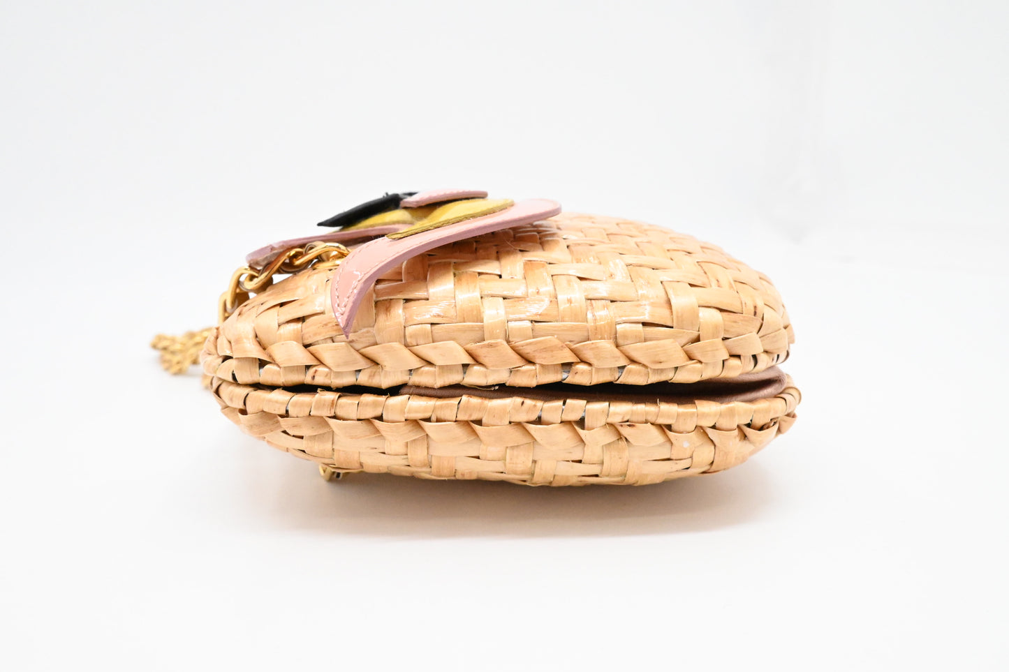 Prada Shoulder Bag in Wicker and Patent Leather