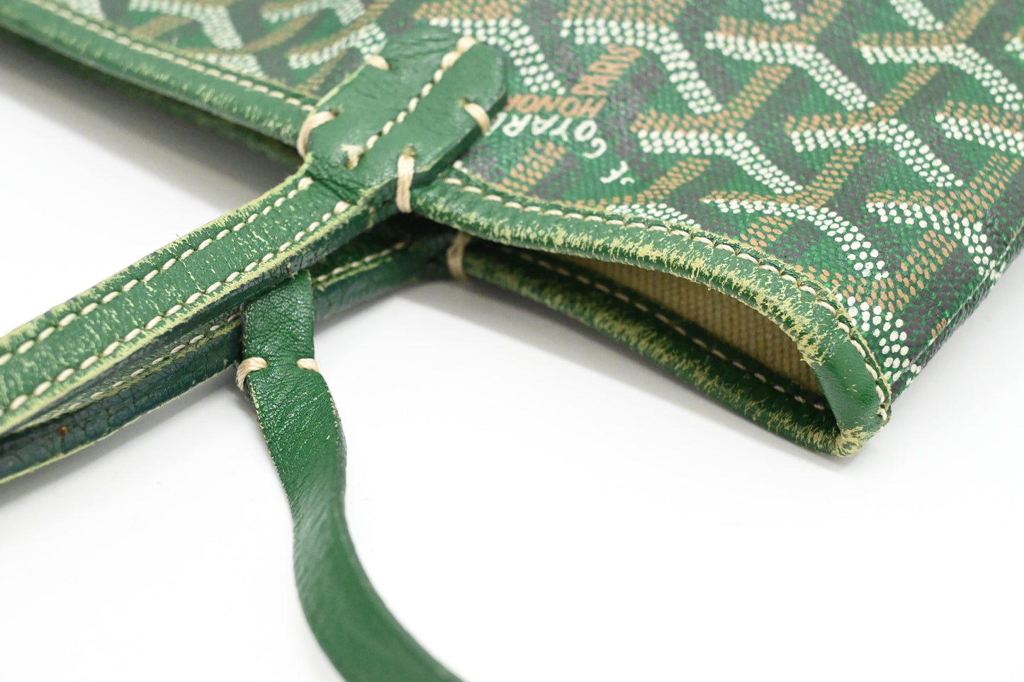 Goyard Junior Saint Louis in Green Goyardine Canvas