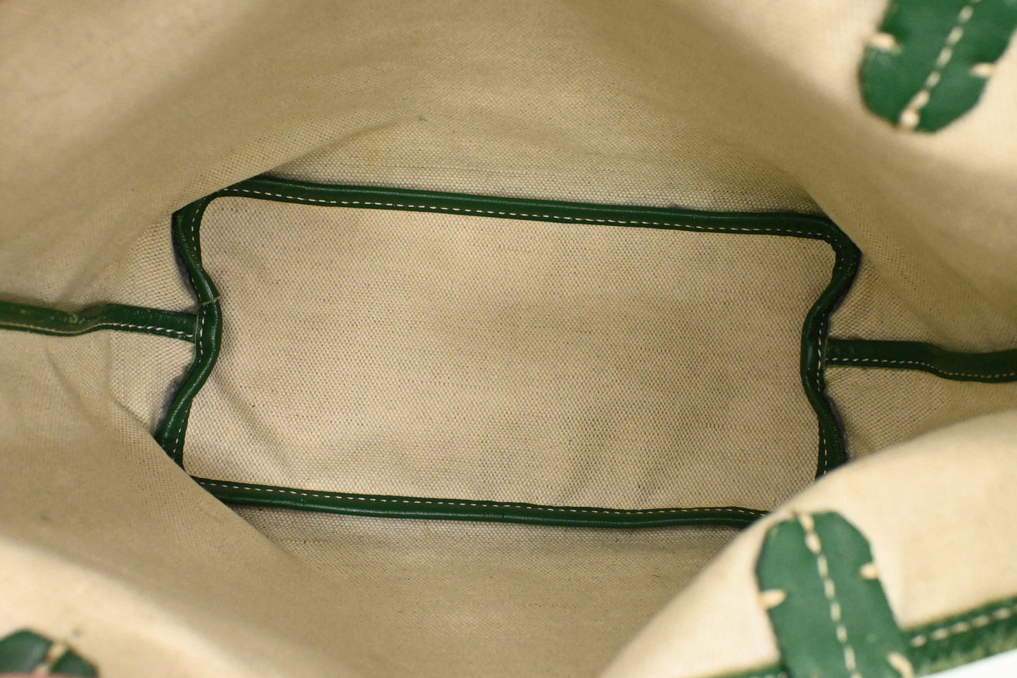 Goyard Junior Saint Louis in Green Goyardine Canvas