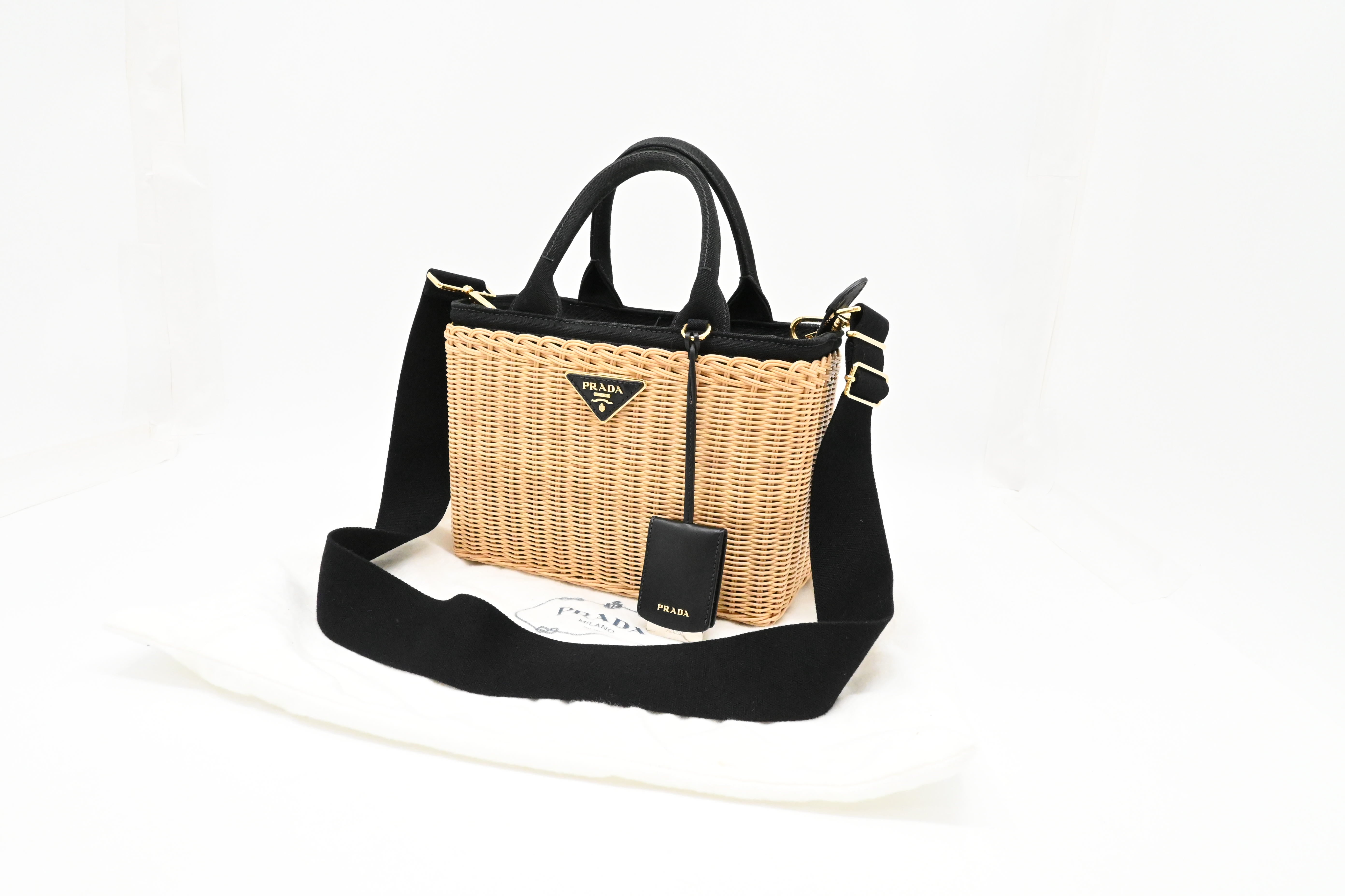 Prada Midollino Canapa Wicker in Black Canvas – Weekly Lux Drop