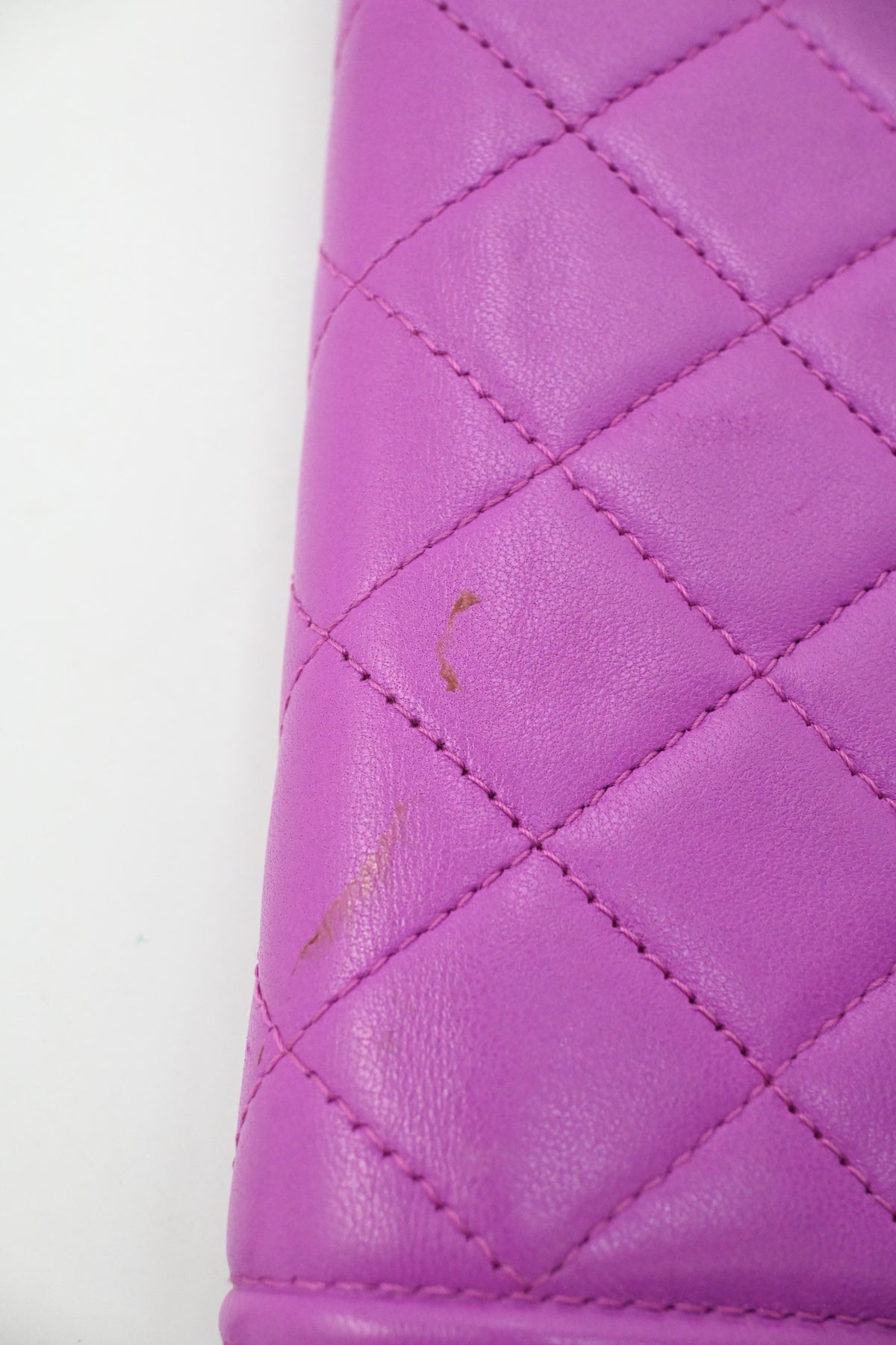 Chanel Boy Wallet on Chain in Purple Matelassé Leather