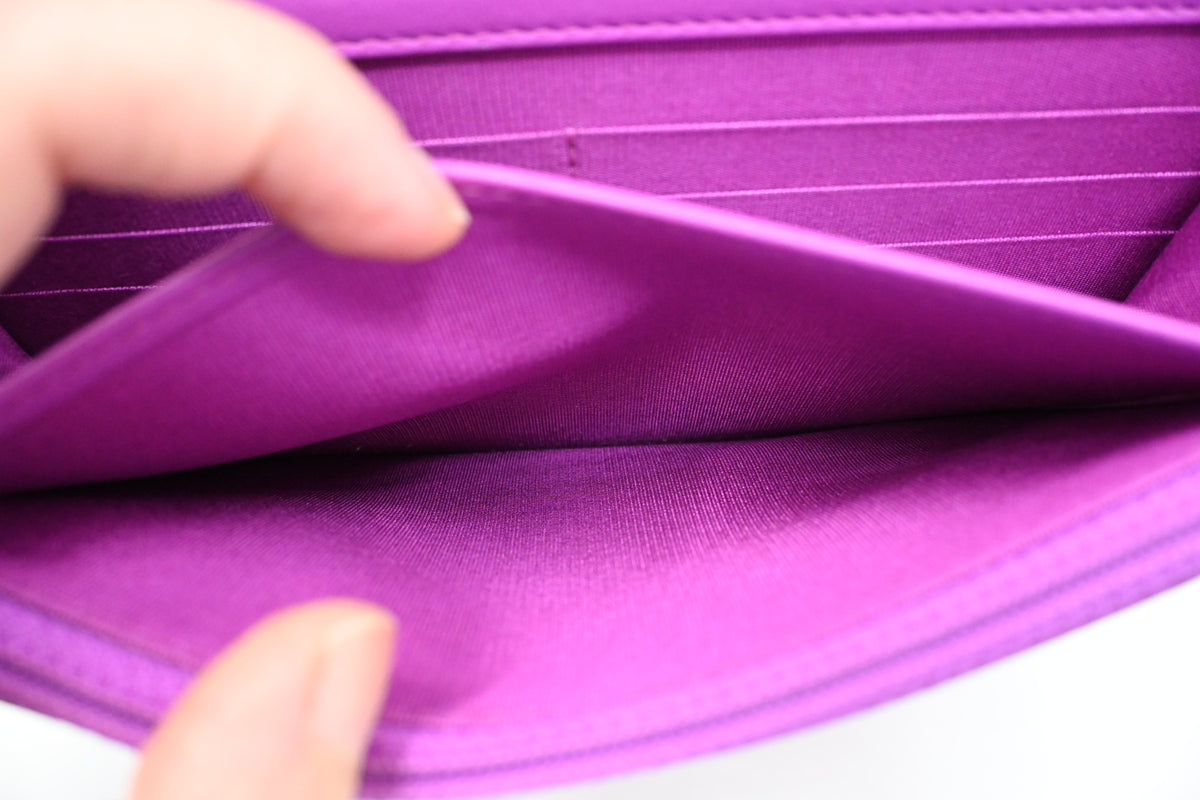 Chanel Boy Wallet on Chain in Purple Matelassé Leather