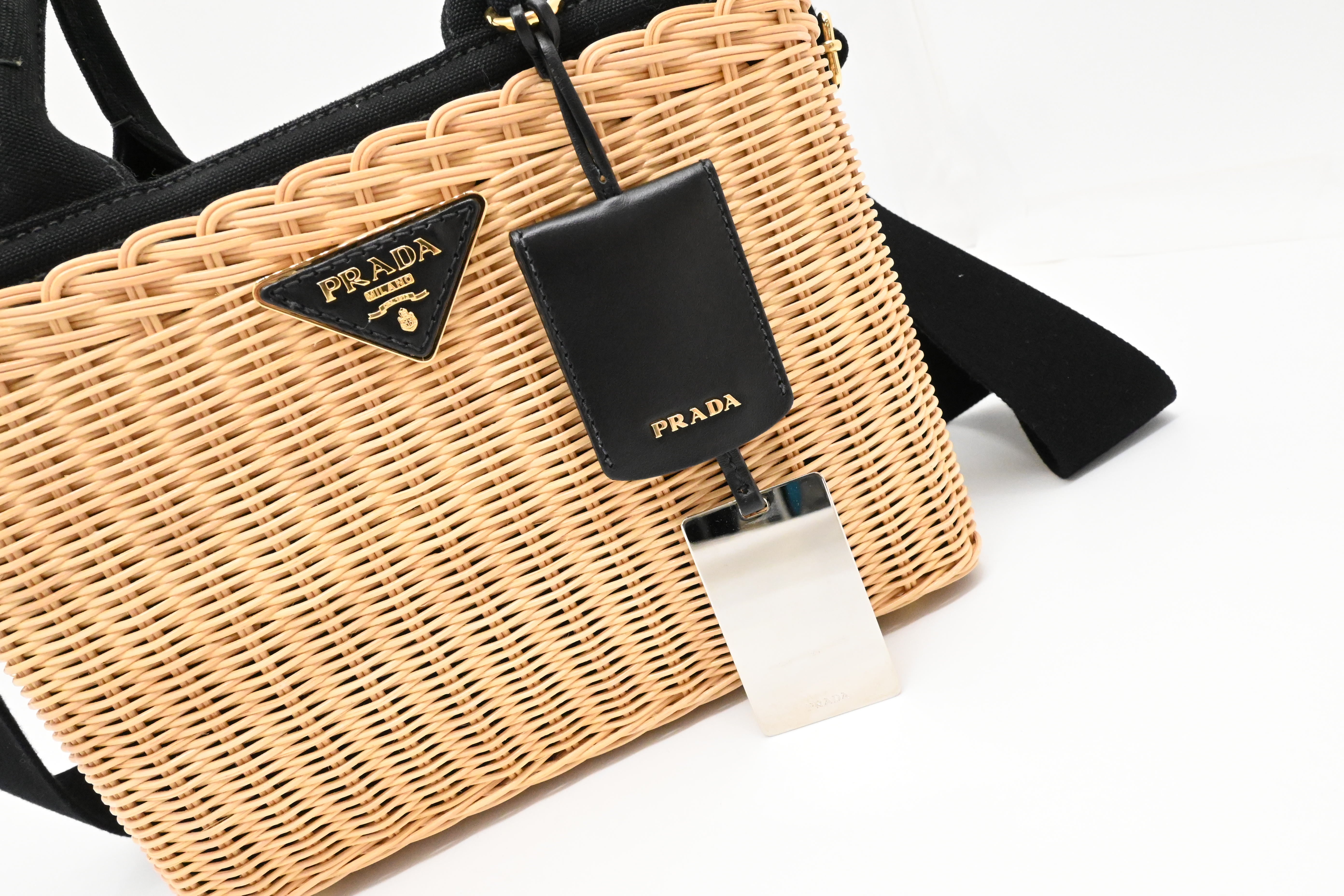 Prada Midollino Canapa Wicker in Black Canvas – Weekly Lux Drop