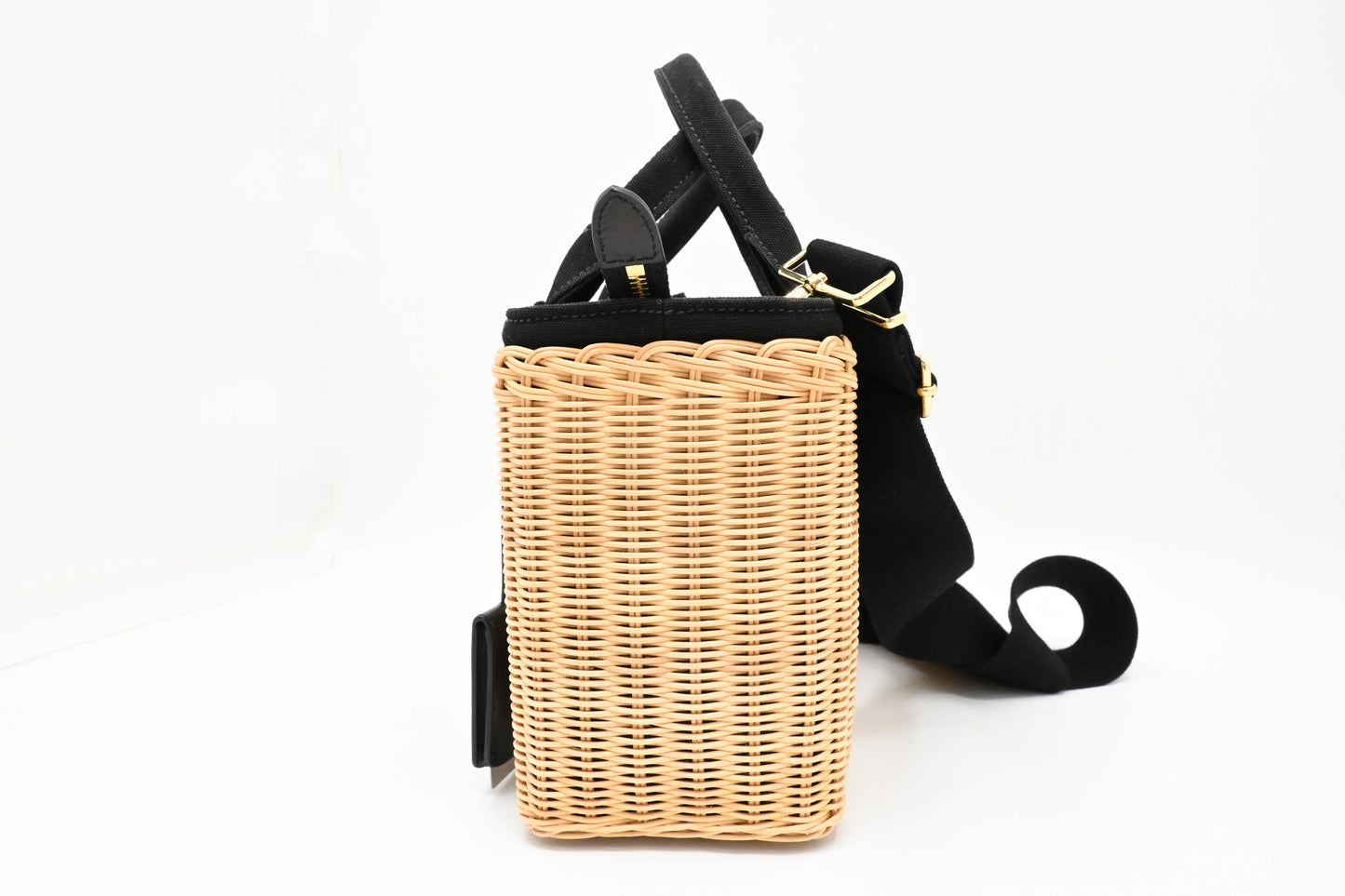 Prada Midollino Canapa Wicker in Black Canvas