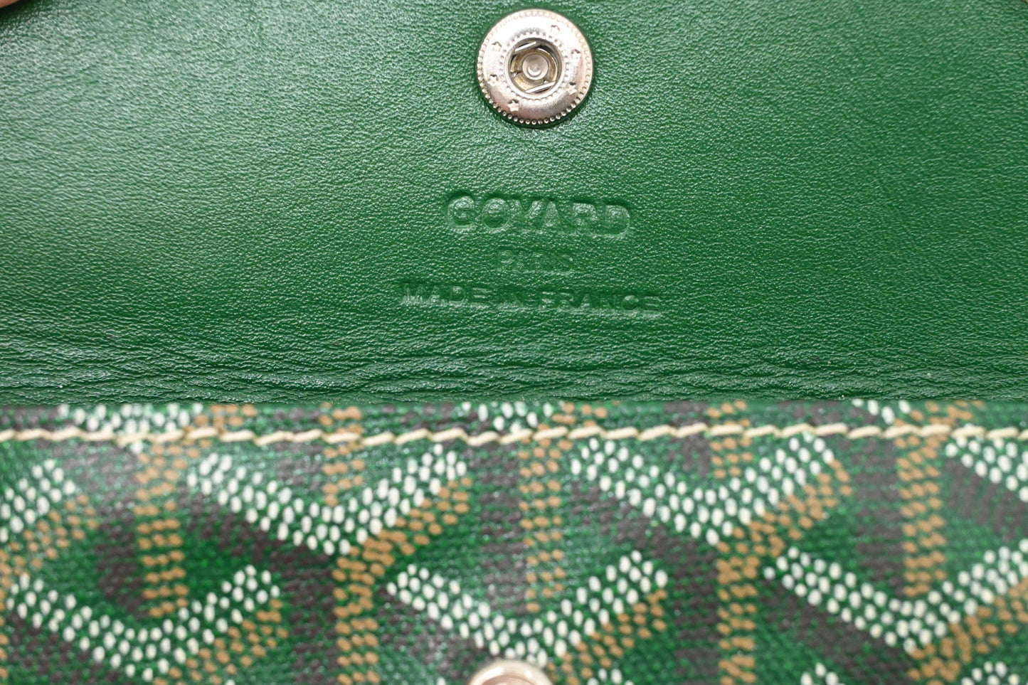 Goyard Junior Saint Louis in Green Goyardine Canvas