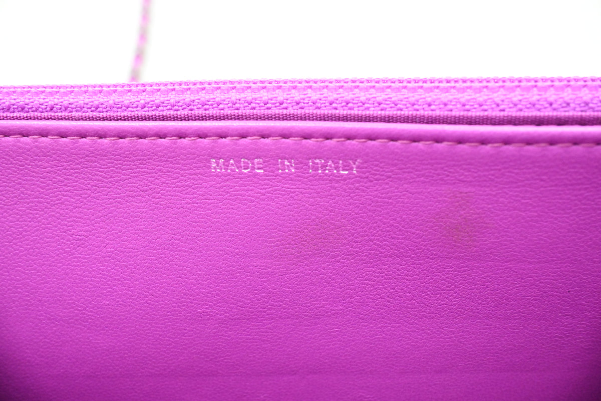 Chanel Boy Wallet on Chain in Purple Matelassé Leather