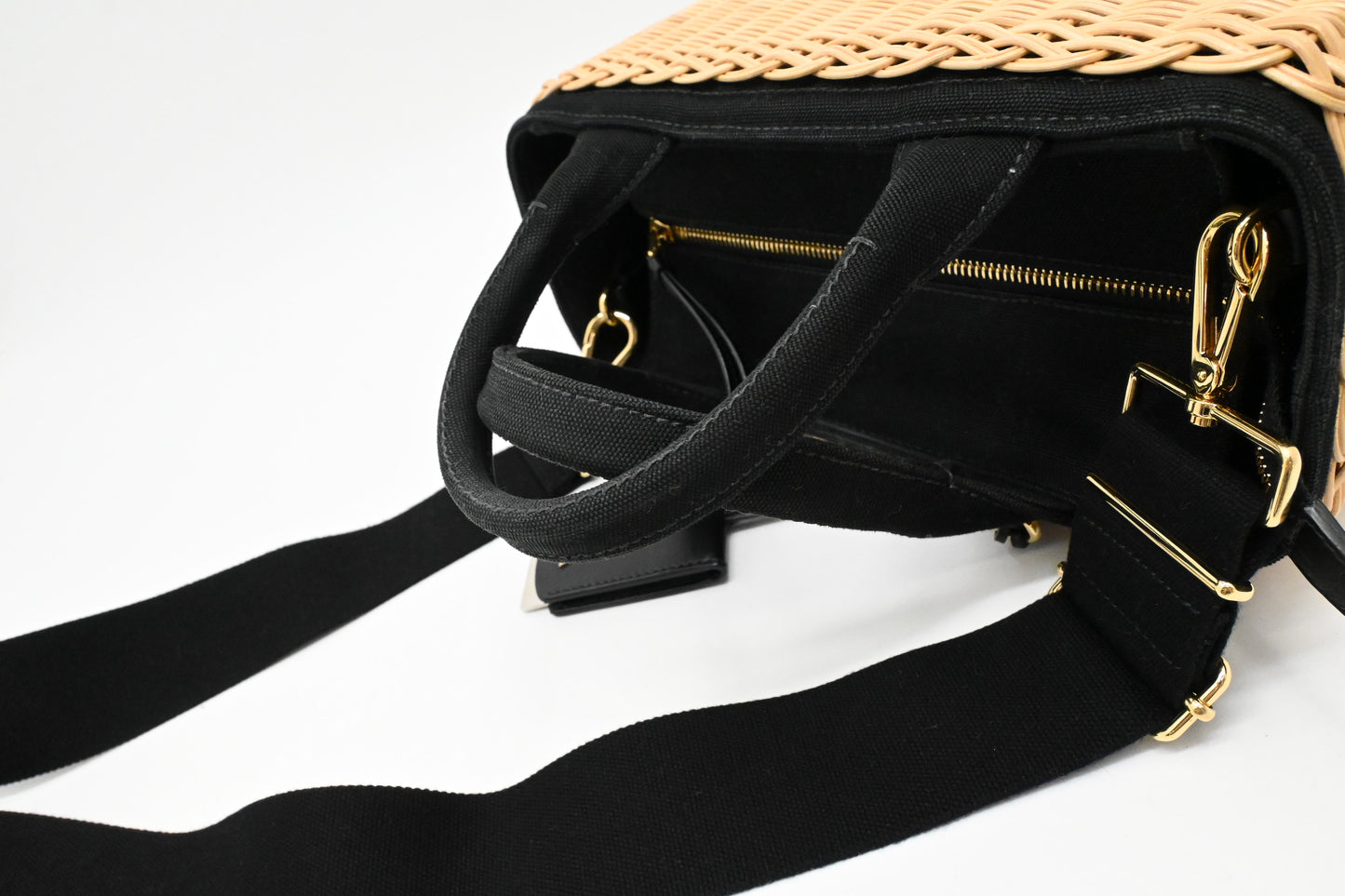 Prada Midollino Canapa Wicker in Black Canvas