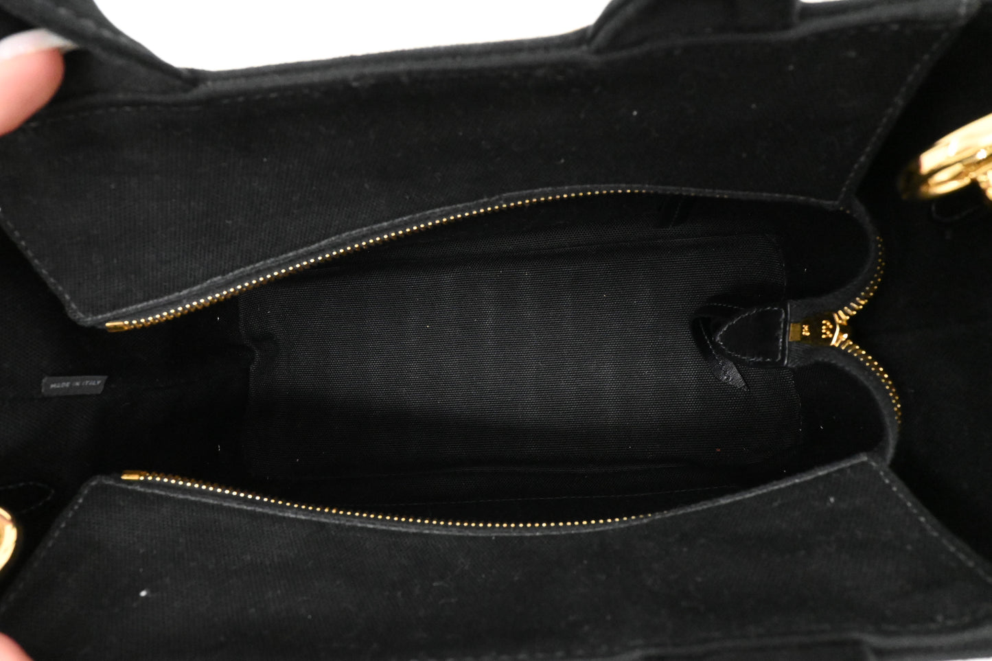 Prada Midollino Canapa Wicker in Black Canvas