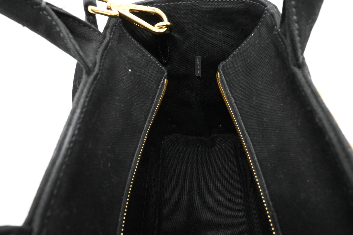 Prada Midollino Canapa Wicker in Black Canvas