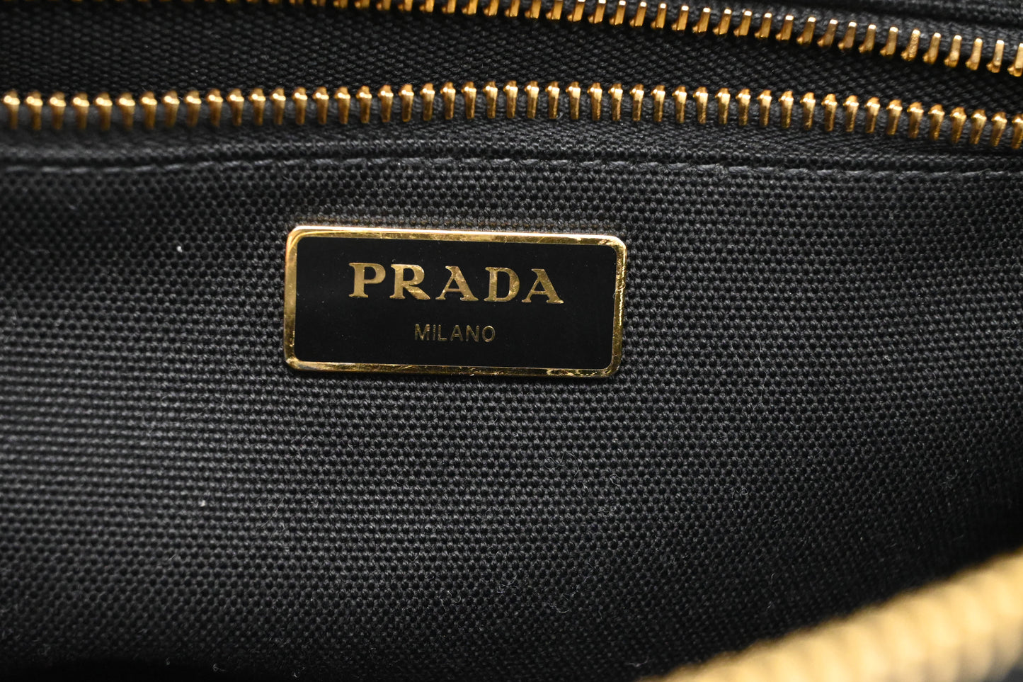 Prada Midollino Canapa Wicker in Black Canvas