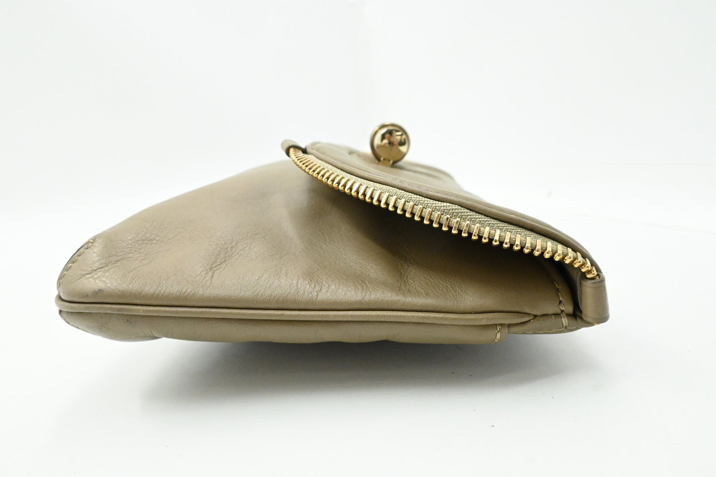 Jimmy Choo Pouch in Olive Brown Leather