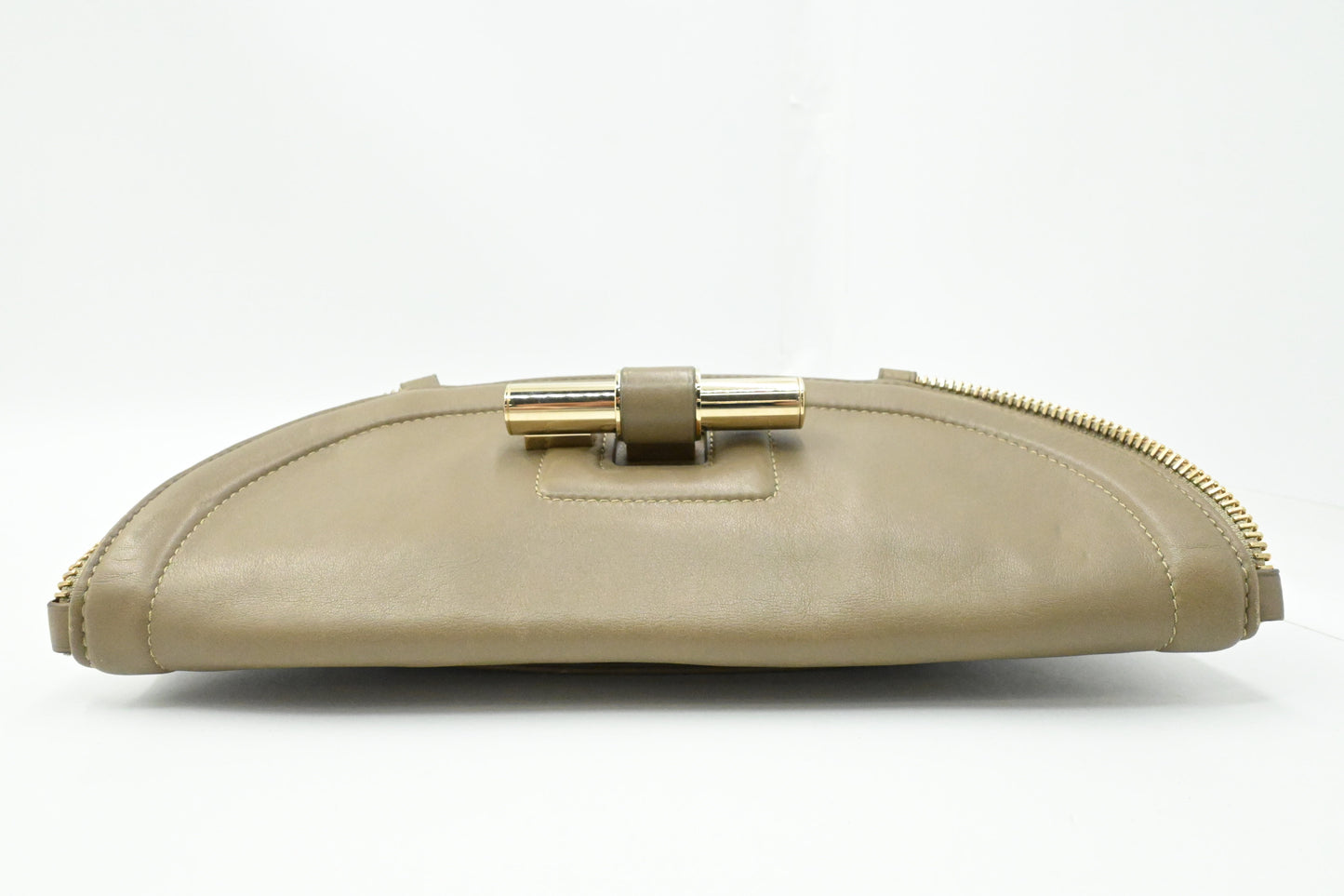 Jimmy Choo Pouch in Olive Brown Leather