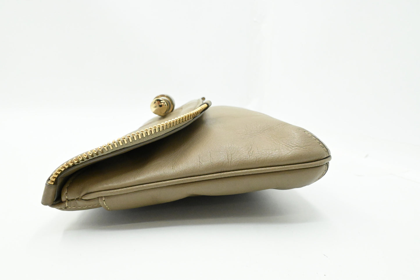 Jimmy Choo Pouch in Olive Brown Leather