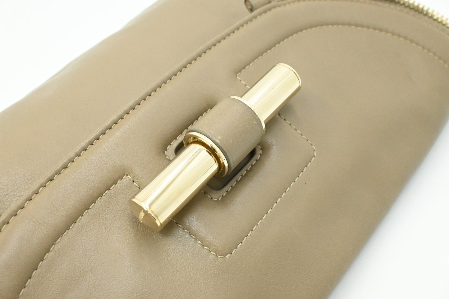 Jimmy Choo Pouch in Olive Brown Leather