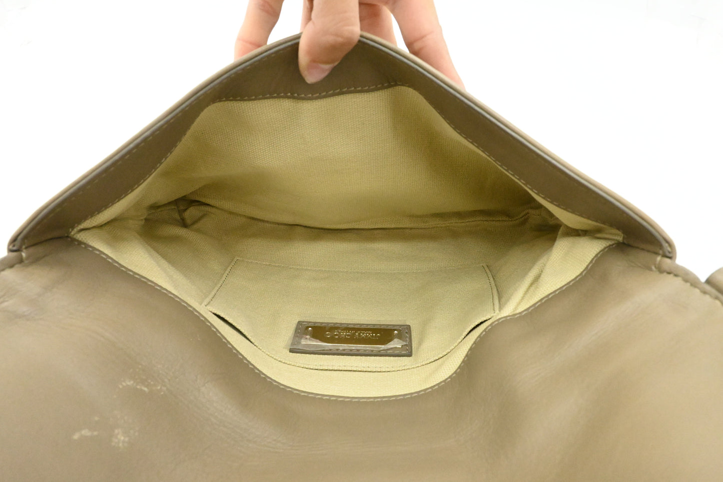 Jimmy Choo Pouch in Olive Brown Leather