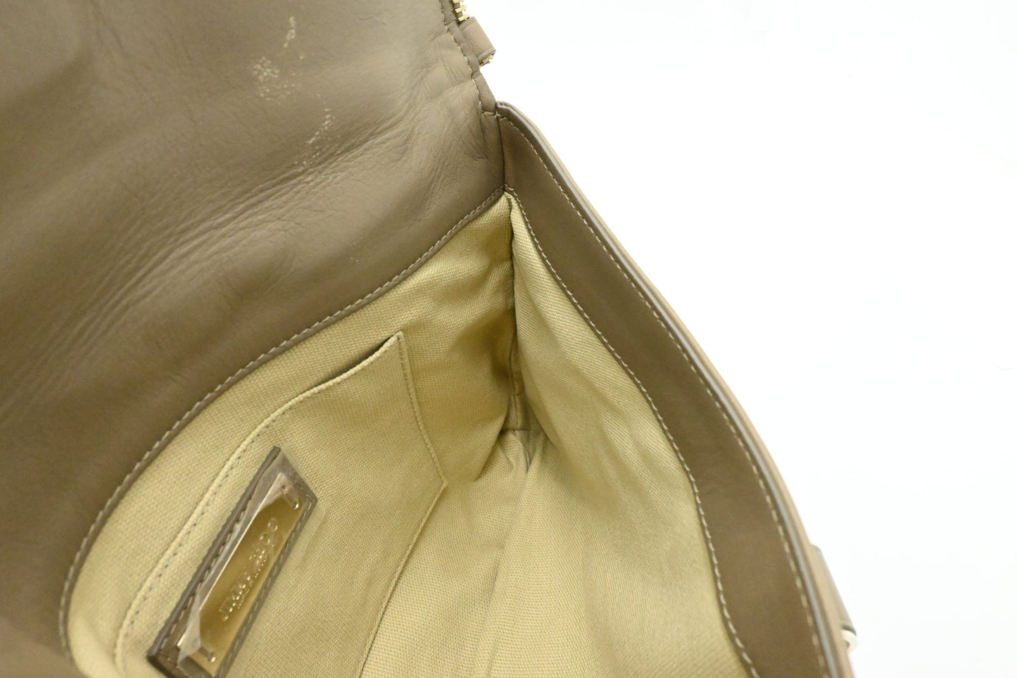 Jimmy Choo Pouch in Olive Brown Leather