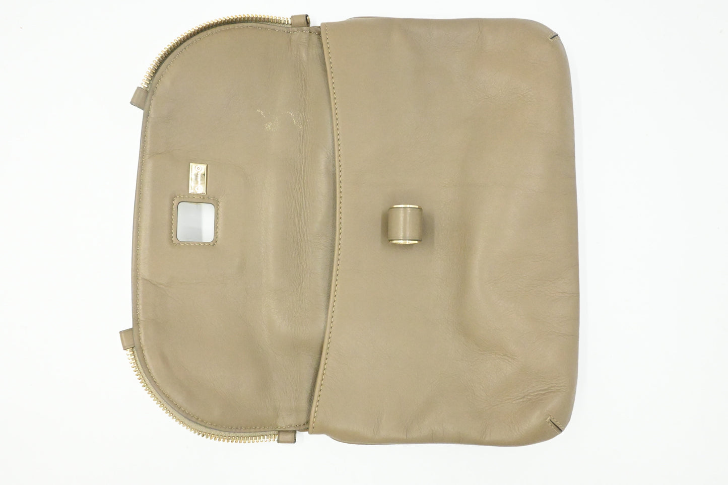 Jimmy Choo Pouch in Olive Brown Leather