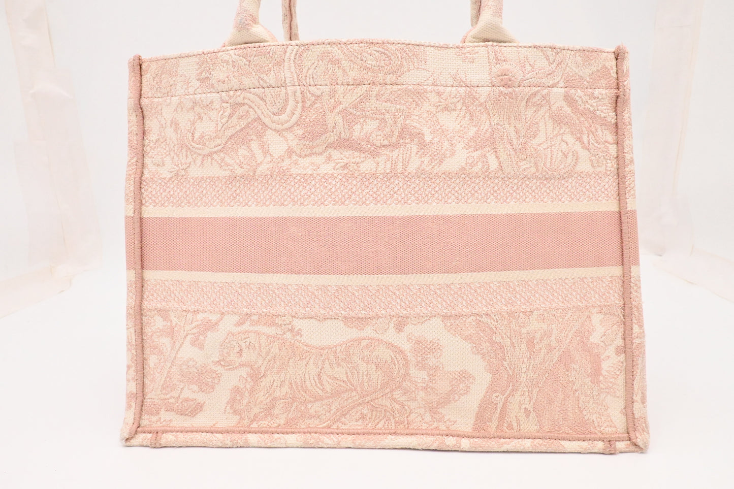 Dior Medium Book Tote in Pink Toile de Jouy Sauvage Embroidery