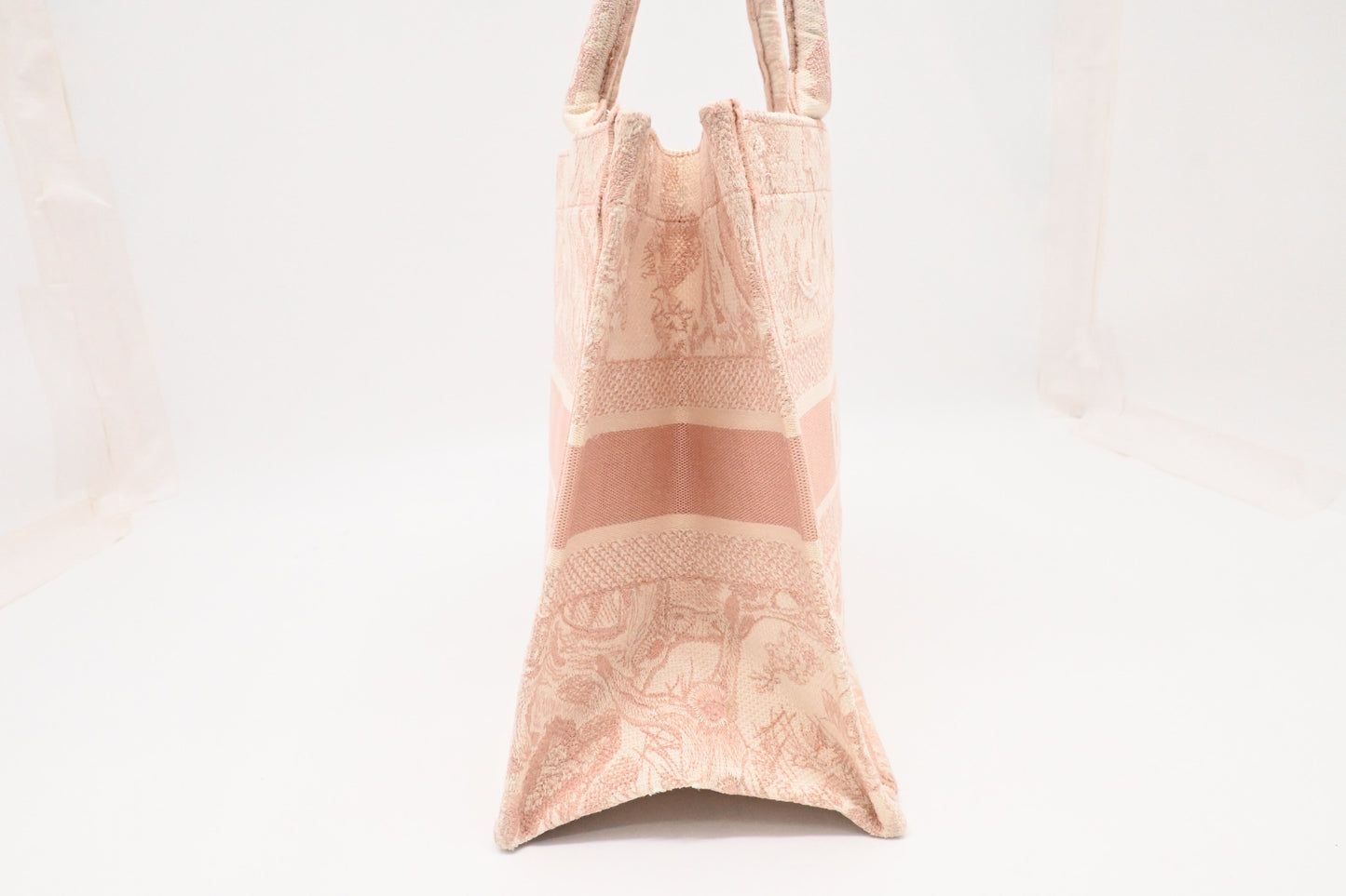 Dior Medium Book Tote in Pink Toile de Jouy Sauvage Embroidery