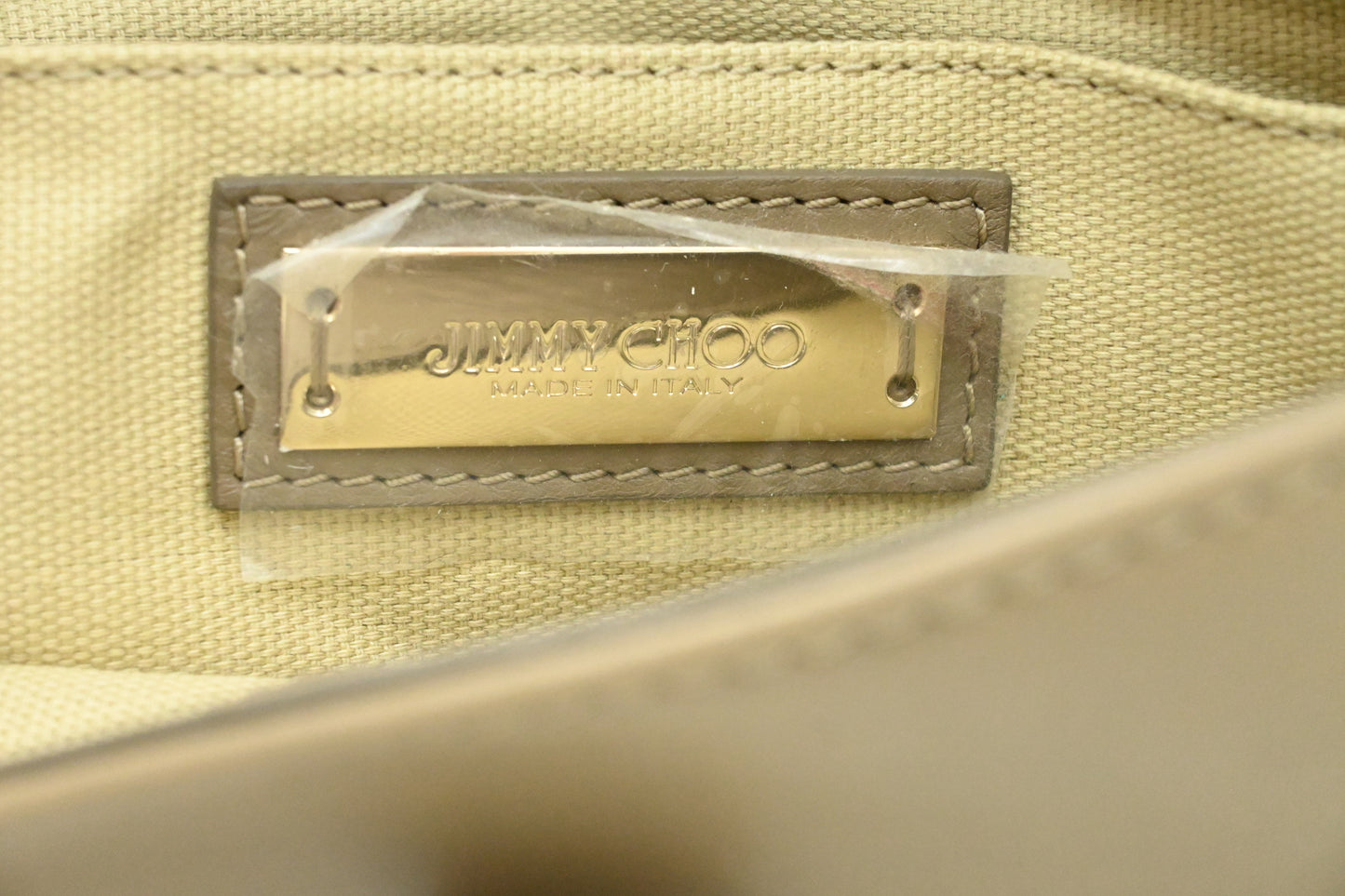 Jimmy Choo Pouch in Olive Brown Leather