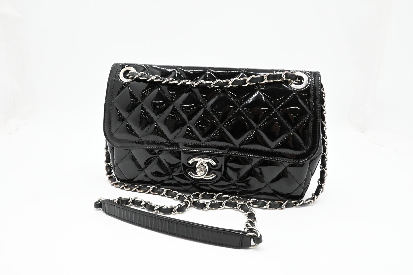 Chanel Coco Shine Flap Bag in Black Patent Leather