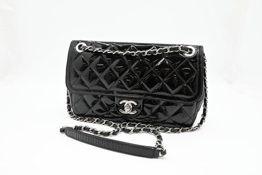 Chanel Coco Shine Flap Bag in Black Patent Leather