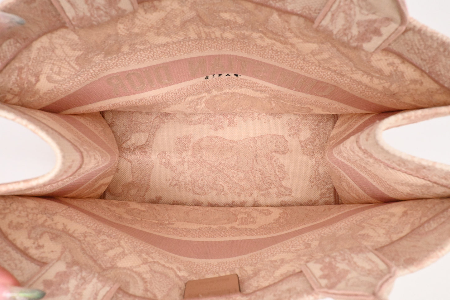 Dior Medium Book Tote in Pink Toile de Jouy Sauvage Embroidery