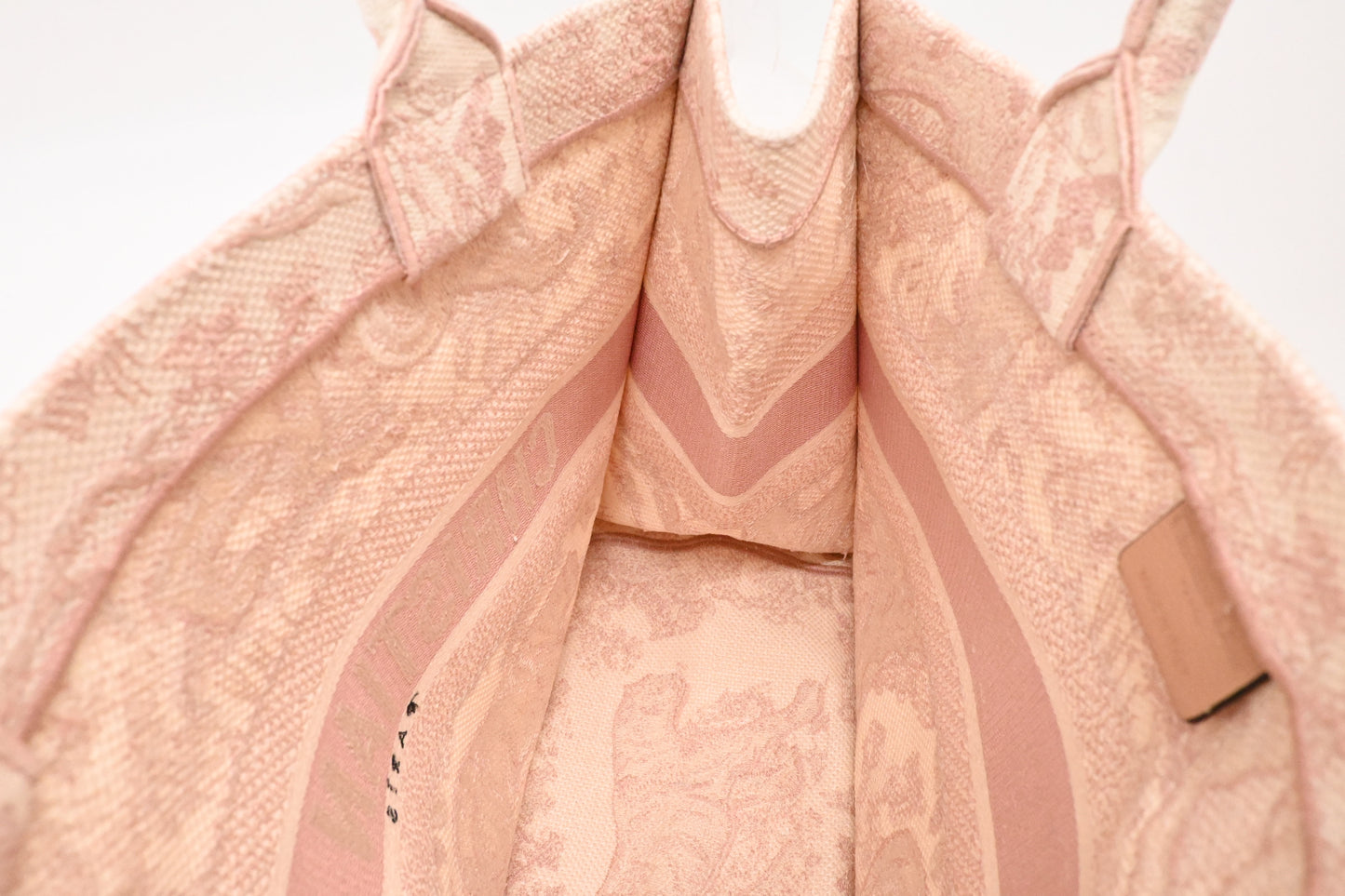 Dior Medium Book Tote in Pink Toile de Jouy Sauvage Embroidery