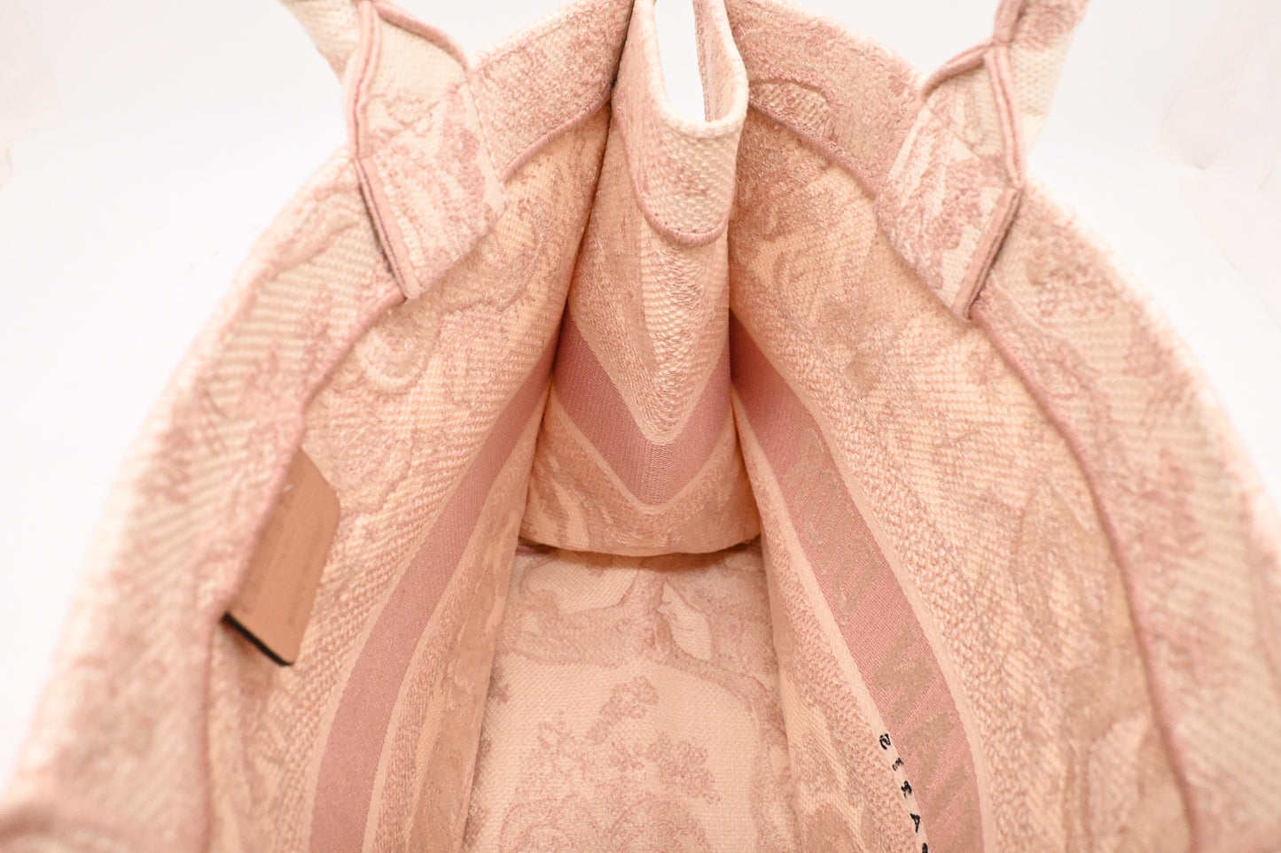 Dior Medium Book Tote in Pink Toile de Jouy Sauvage Embroidery