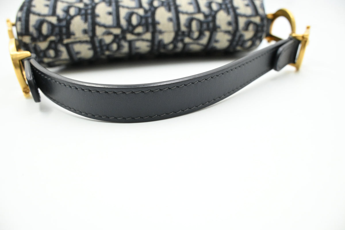 Dior Small Saddle Bag in Blue Oblique Canvas