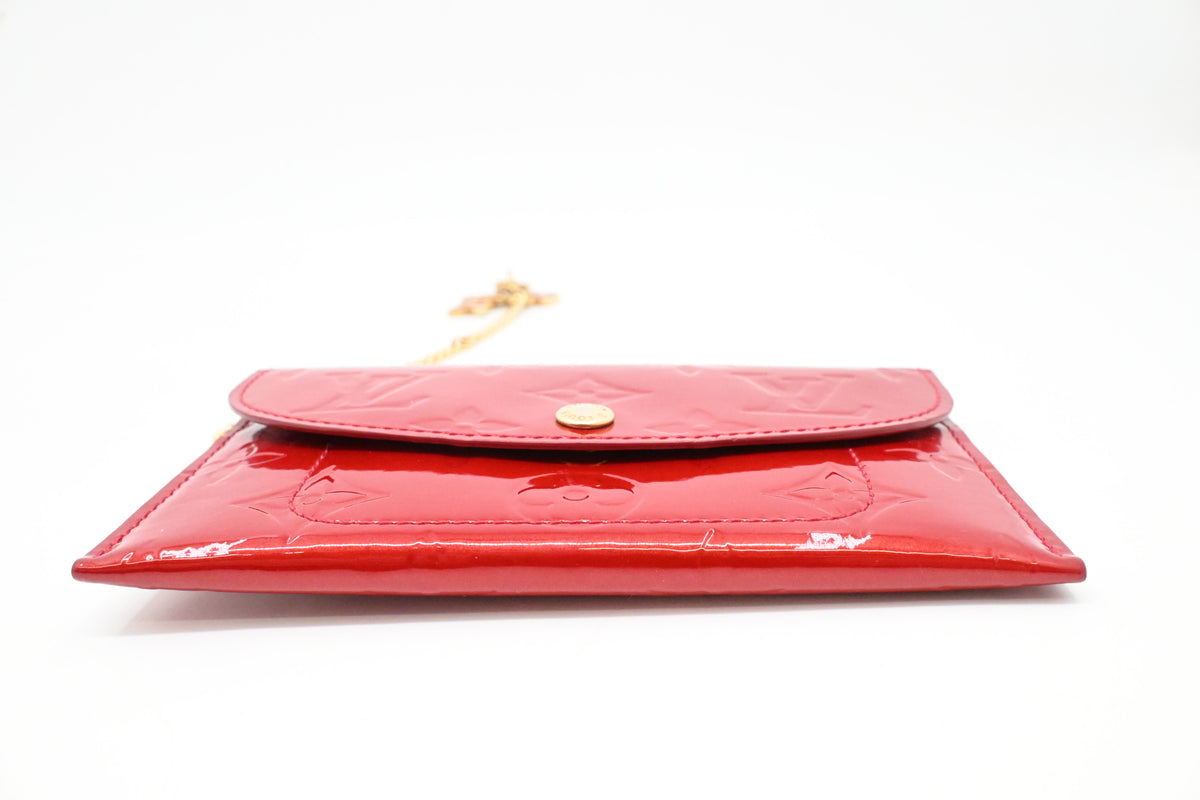 Louis Vuitton Envelope Pouch in Red Vernis Leather