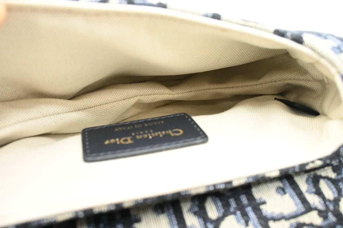 Dior Small Saddle Bag in Blue Oblique Canvas