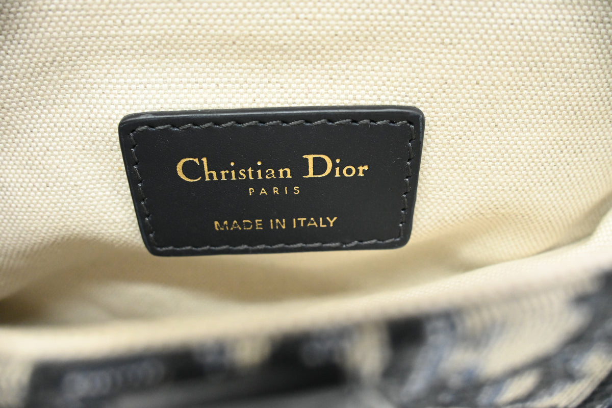 Dior Small Saddle Bag in Blue Oblique Canvas