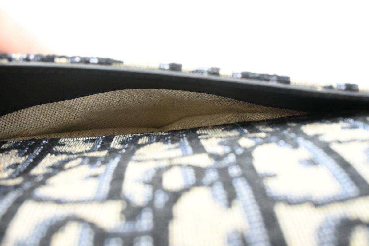 Dior Small Saddle Bag in Blue Oblique Canvas
